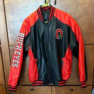 Source Unknown Red And Black Varsity Jacket - image 1