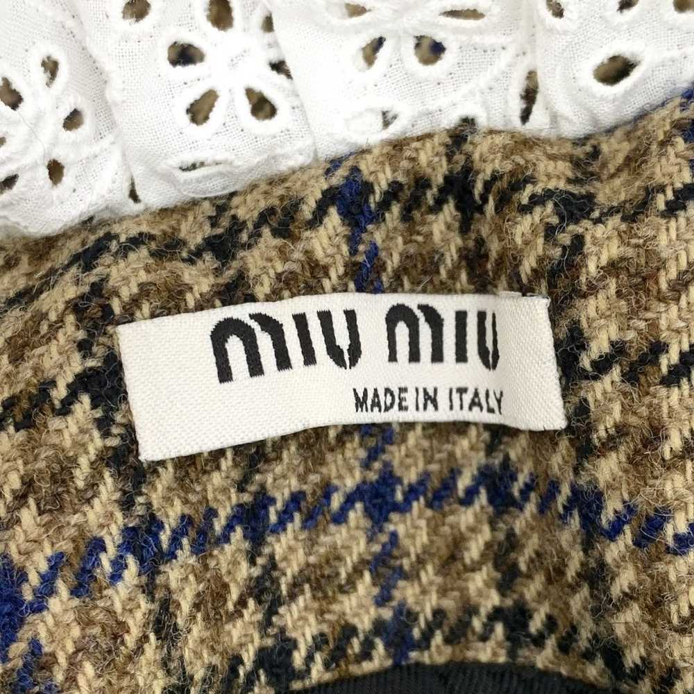 Miu Miu Miu Miu Dark Brown Chambray Wool Lace Jac… - image 6