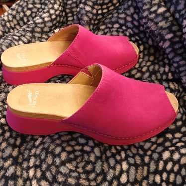 Dansko Ravyn Fuchsia Open Toe Mules Size Eu 39 - image 1