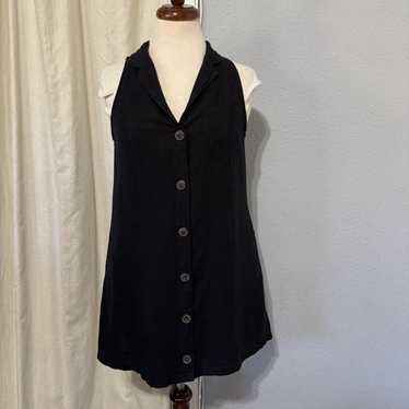 MOD REF Linen Blend Button Down Collared Sleevele… - image 1