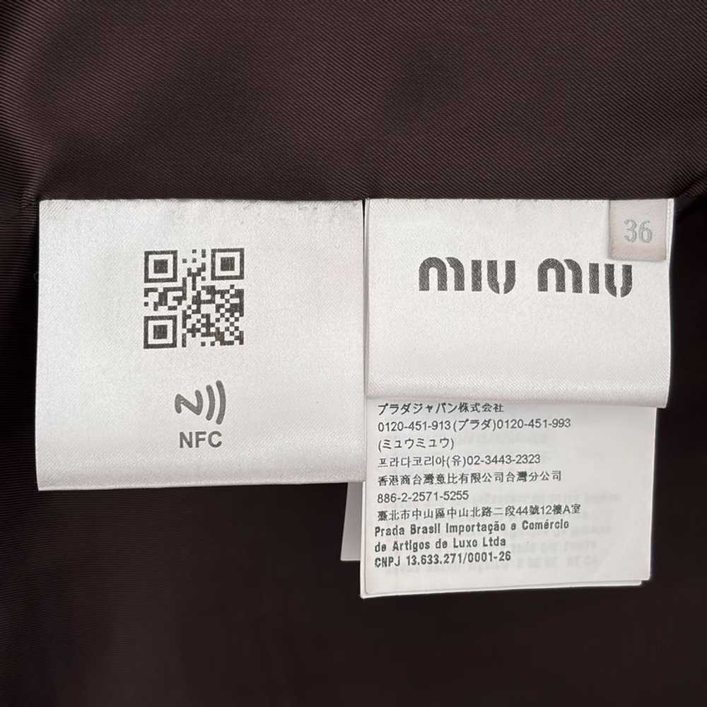 Miu Miu Wool Plush Oversized Check Rust Coat 36 1… - image 11