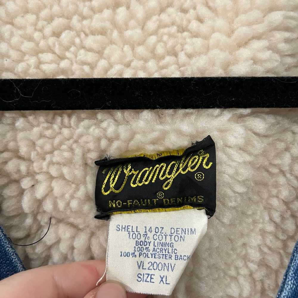 Vintage 70’s Wrangler Denim Sherpa Vest - image 3