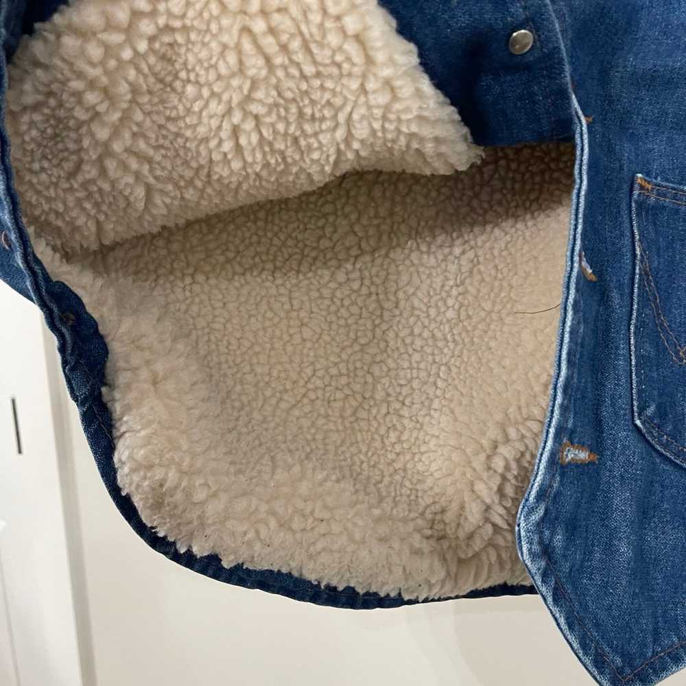 Vintage 70’s Wrangler Denim Sherpa Vest - image 6