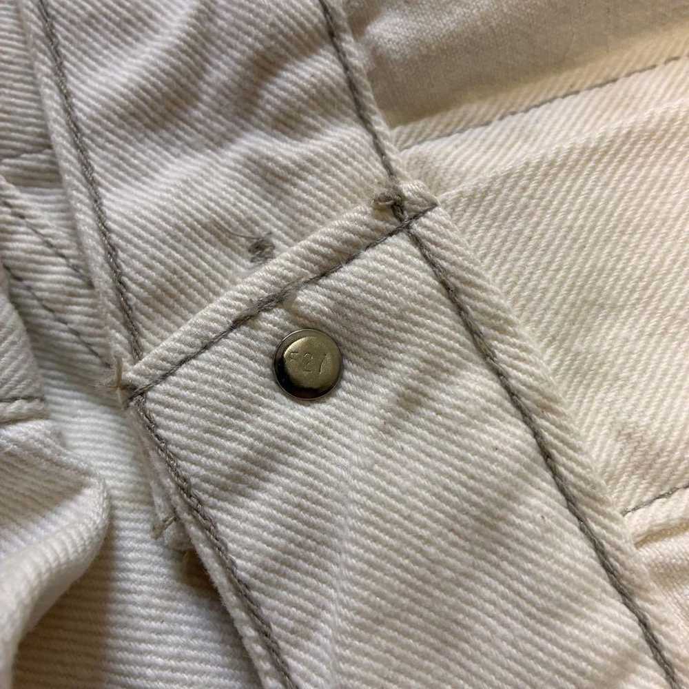 90s Levi's 70507 Off-White Ecru Denim Jacket Made… - image 4