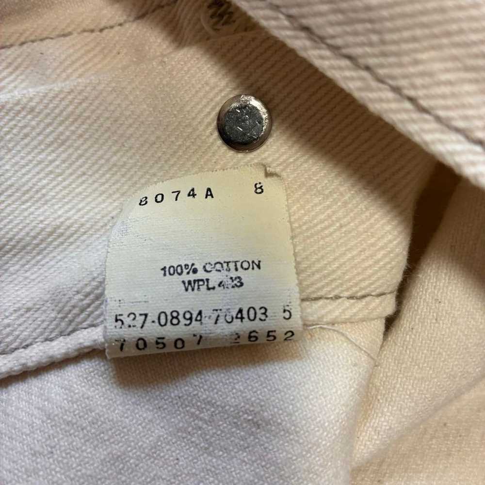 90s Levi's 70507 Off-White Ecru Denim Jacket Made… - image 5