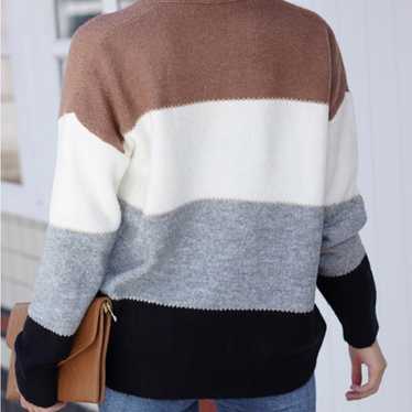 Cozy Color-Block Sweater In Size Medium - image 1