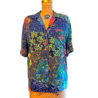 Z Cavaricci Abstract Patterned Button Down Shirts… - image 1