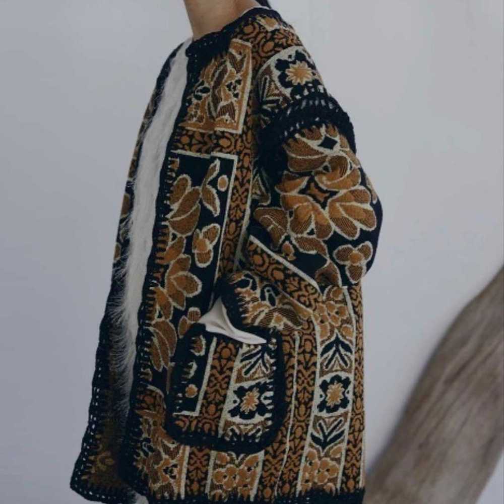 Excellent Condition AMERI Rug Pattern Knit Jacket… - image 7