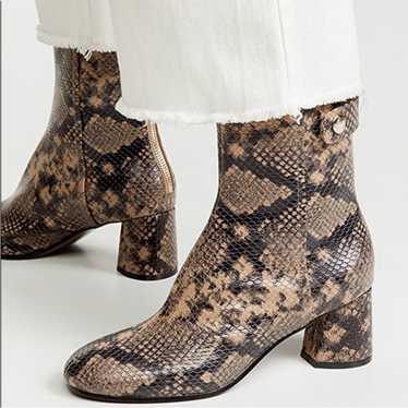Joie Ramet Leather Boot Python Print In Camel 36.5 - image 1