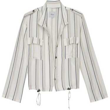 Rails Rowen Linen Blend Jacket Coco Stripe Size S… - image 1