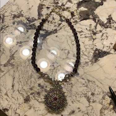 Beautiful Heidi Daus Necklace with Large Jeweled … - image 1