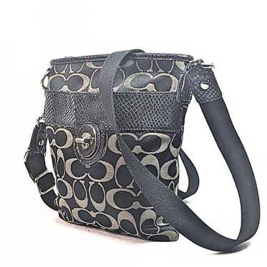 COACH Signature Canvas Python Embossed Patent Lea… - image 1