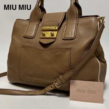 Extremely Beautiful With G Card Miu Miu Pebbled L… - image 1