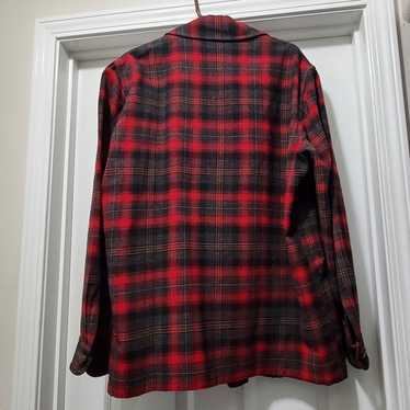 VTG Pendleton Sport Unlined Wool Jacket Red Gray … - image 1