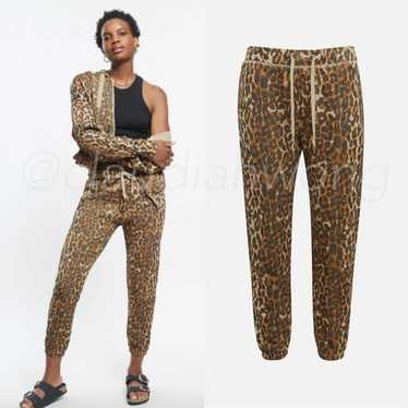 NSF Demi Taupe Leopard Print Drawstring Jogger Sw… - image 1