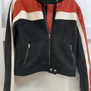 Mystree Color Block Bomber Jacket In Black, Red, … - image 1