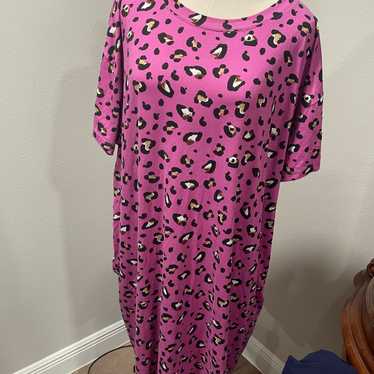 Source Unknown Pink Leopard Print Dress - image 1