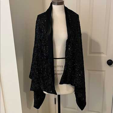 Source Unknown Black Sequin Cape - image 1