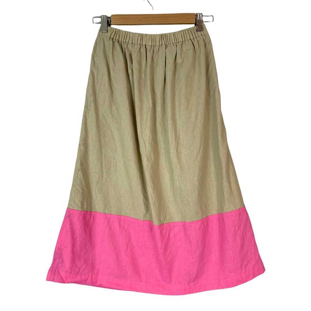 J.Crew JCrew Ombre Colorblock Button Linen Midi S… - image 2