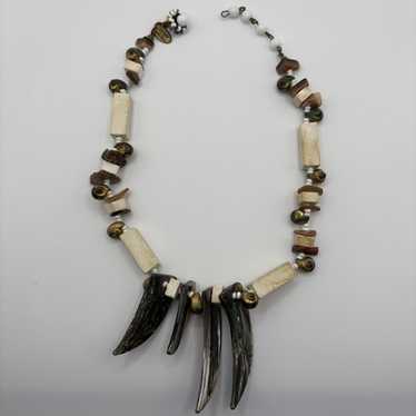 Vintage Miriam Haskell Abalone Shell Claw Bib Nec… - image 1