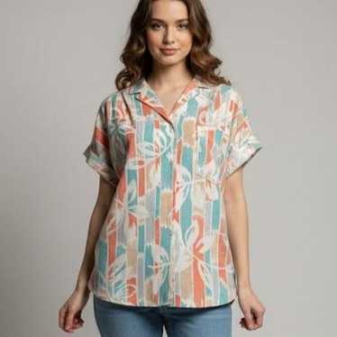 Source Unknown Women's Blouse - Cream/Multi - 10 … - image 1