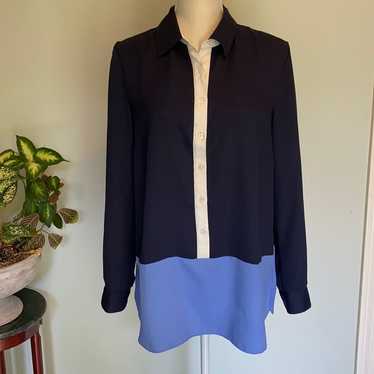 Stunning Talbots Color Block Blouse Size Medium - image 1