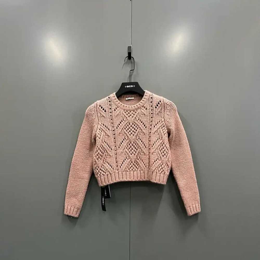 Miu Miu Miu Miu Pink Wool Long Sleeve Sweater 0089 - image 1