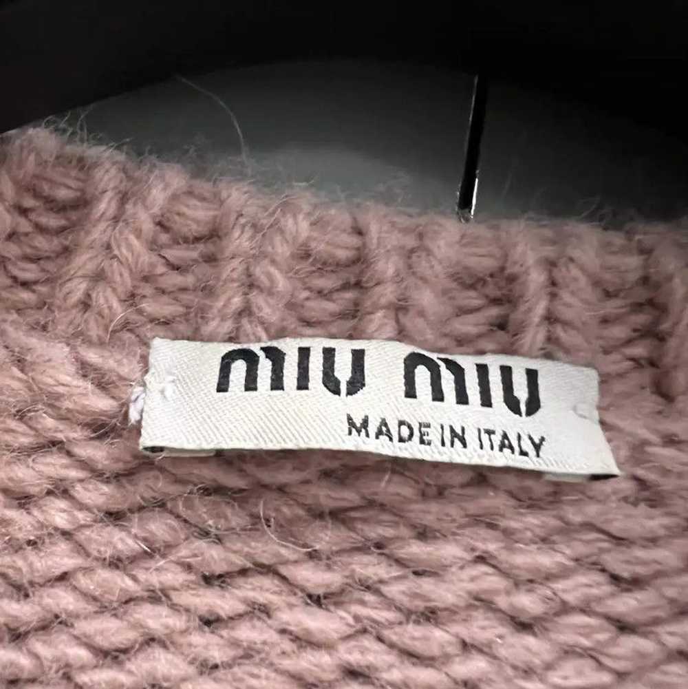 Miu Miu Miu Miu Pink Wool Long Sleeve Sweater 0089 - image 2