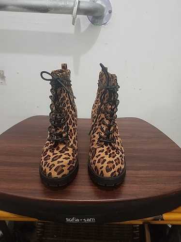 Zigisoho Sz 7.5 Leopard Print Combat Boots Lace-U… - image 1