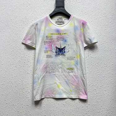 Miu Miu Miu Miu Unicorn Cat Print T-Shirt 0089 - image 1