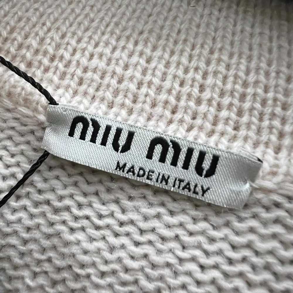 Miu Miu Miu Miu Summer Pink Wool Short Sleeve Car… - image 2