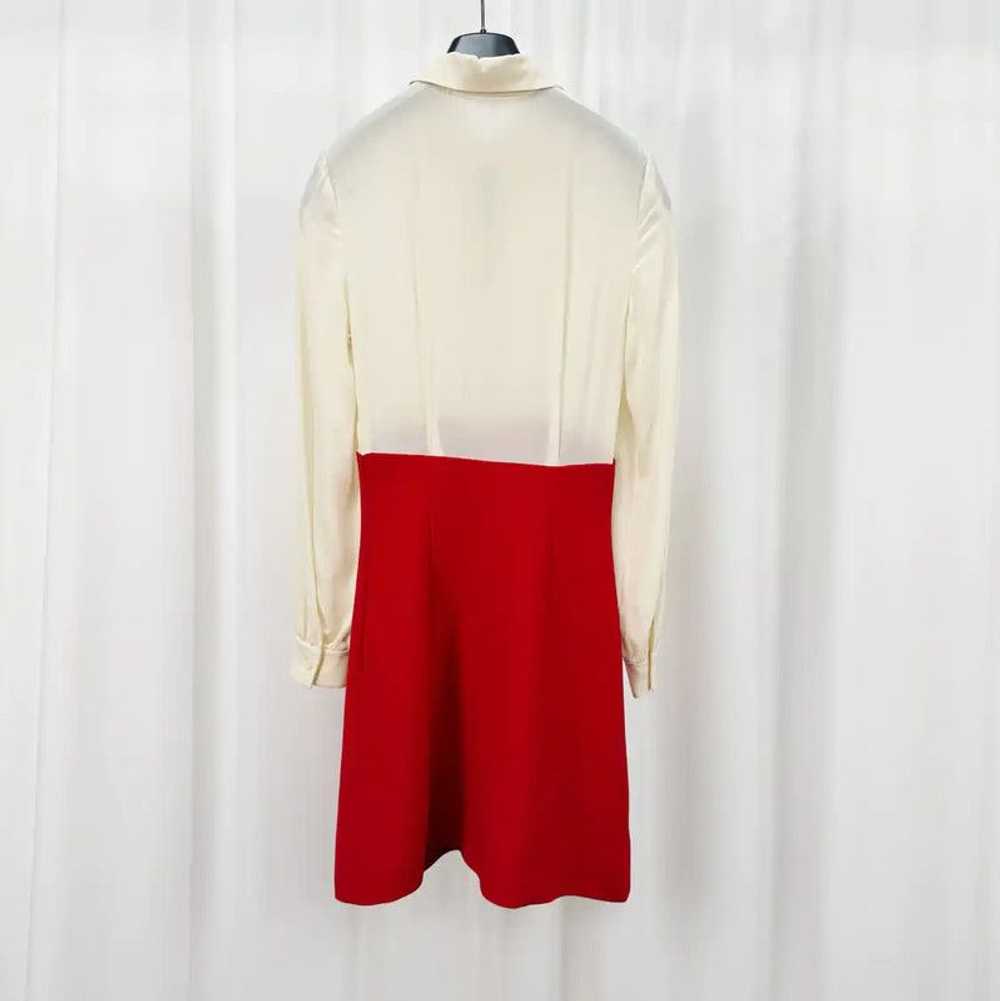 Miu Miu Miu Miu Color Block Silk Dress with Logo … - image 2