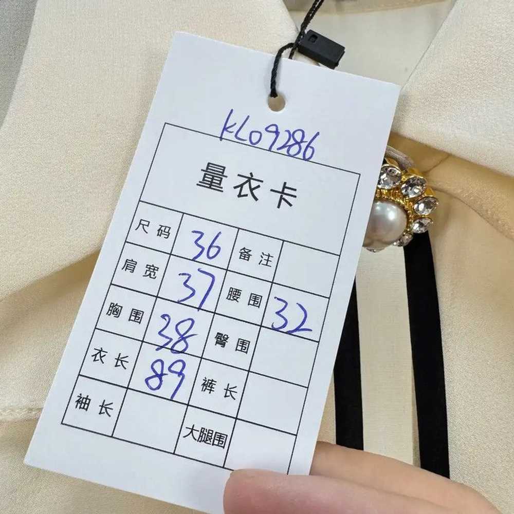 Miu Miu Miu Miu Color Block Silk Dress with Logo … - image 8