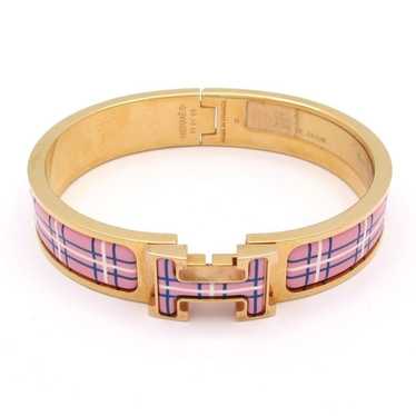Hermes Bangle Click H Goldpinkmulti Checked - image 1