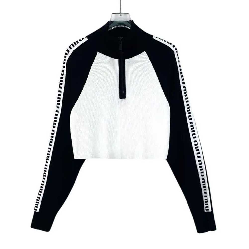 Miu Miu Miu Miu Color Block Cropped Sweater 0089 - image 1