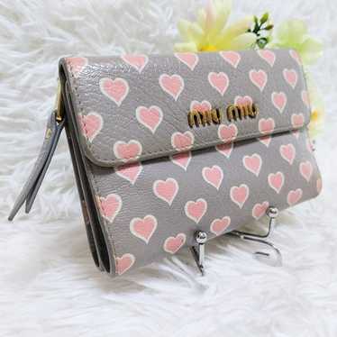 Rare Beautiful Item miu miu Heart Pattern Medium … - image 1