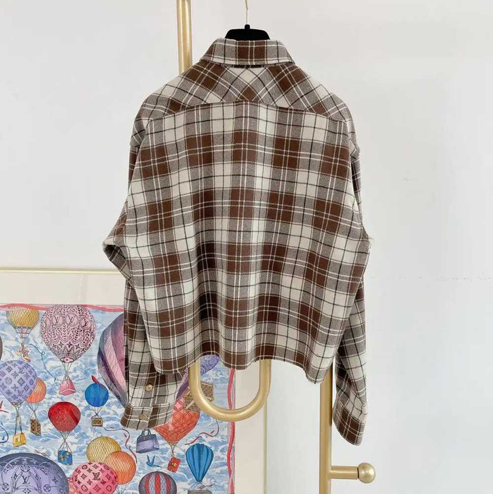 Miu Miu Miu Miu Brown Check Wool Jacket for Women… - image 2