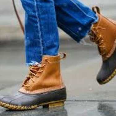 L.L. Bean Duck Boots 8” Lace Up Duck Boots Size 6… - image 1