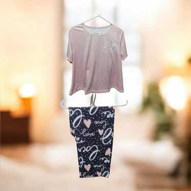 Source Unknown Pink And Black Pajama Set - image 1