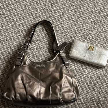 Coach Metallic Bronze Shoulder Bag & Wallet - image 1