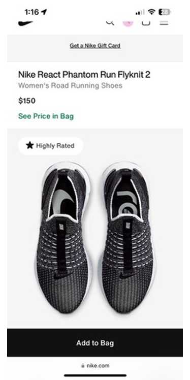 Nike React Phantom Run Flyknit 2 “Oreo” - Size 8 … - image 1