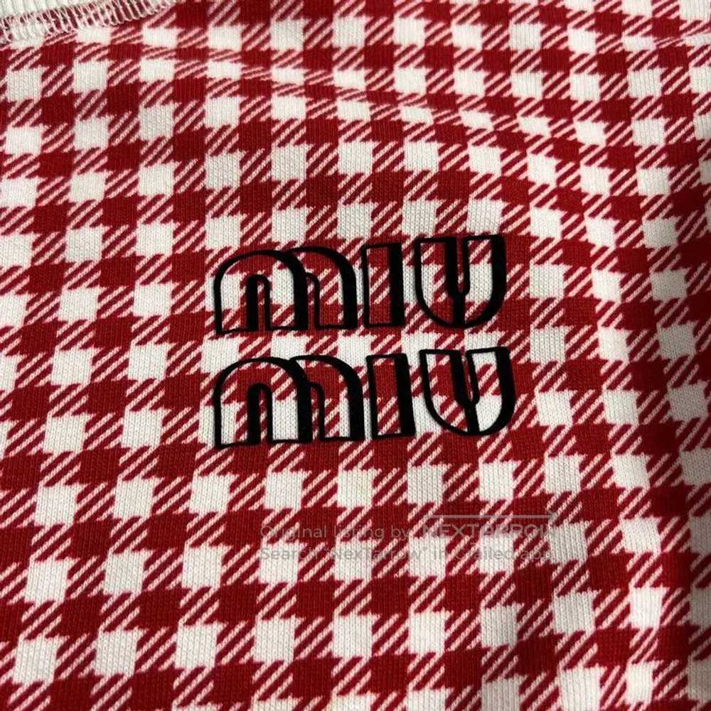 Miu Miu Miu Miu Red Checkered Cotton Sweatshirt . - image 4
