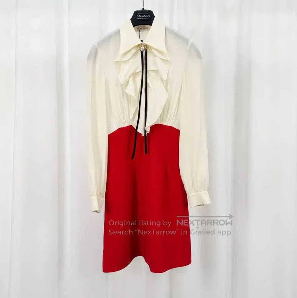 Miu Miu Miu Miu Color Block Silk Dress with Logo . - image 1
