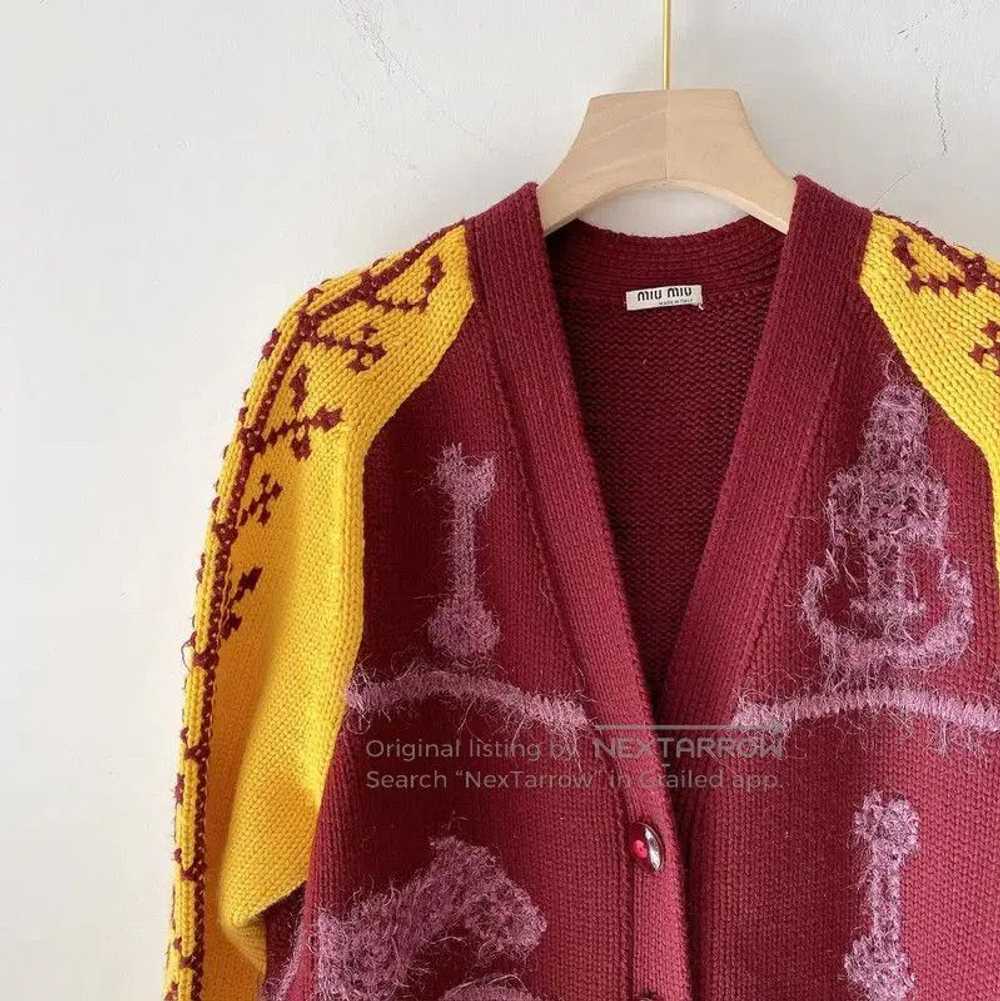 Miu Miu Miu Miu Multicolor Wool Pattern Cardigan . - image 2