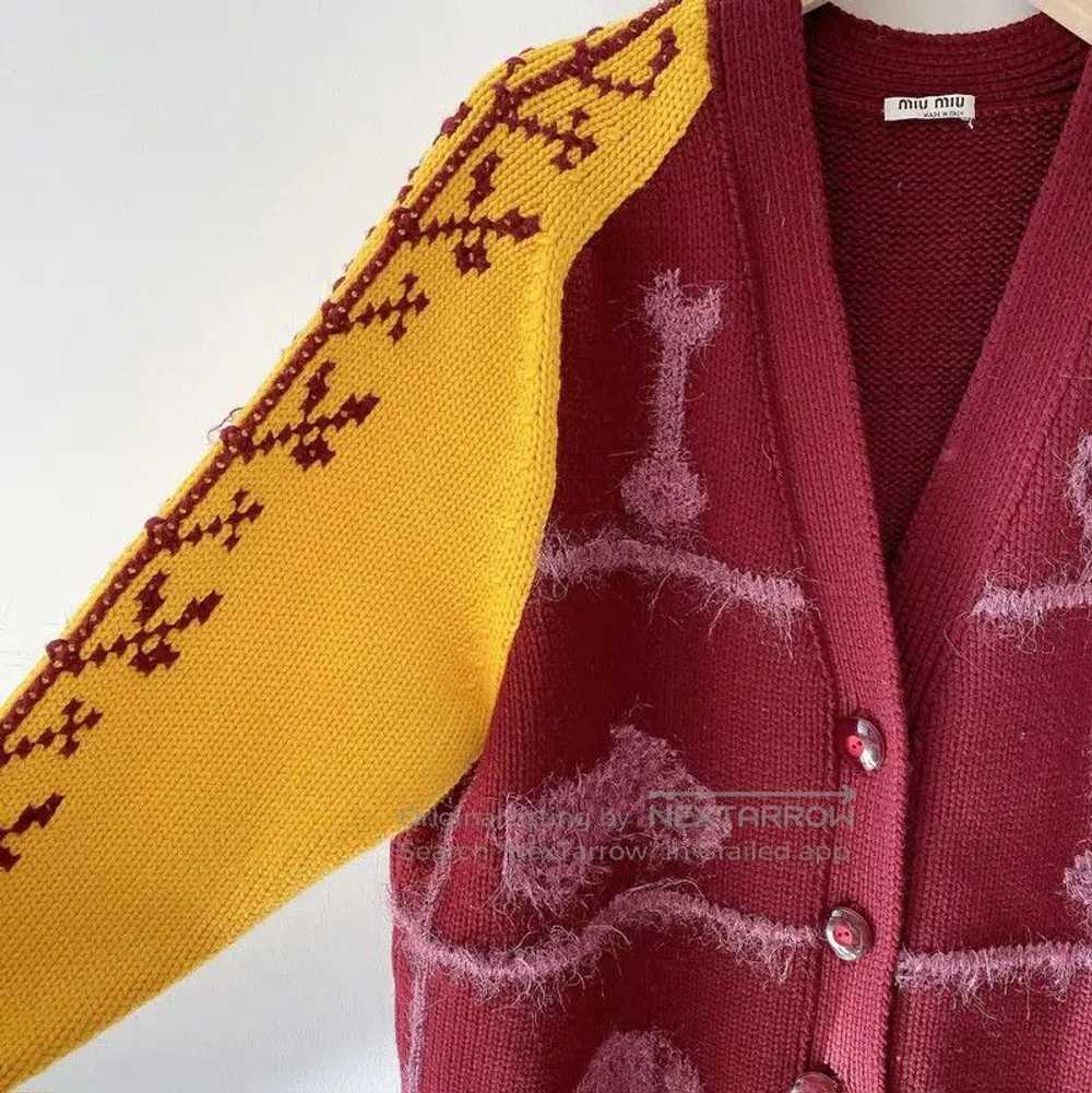 Miu Miu Miu Miu Multicolor Wool Pattern Cardigan . - image 4