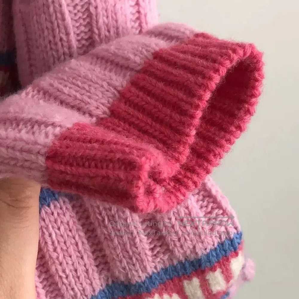 Miu Miu Miu Miu Pink Wool Sweater with Heart Moti… - image 8