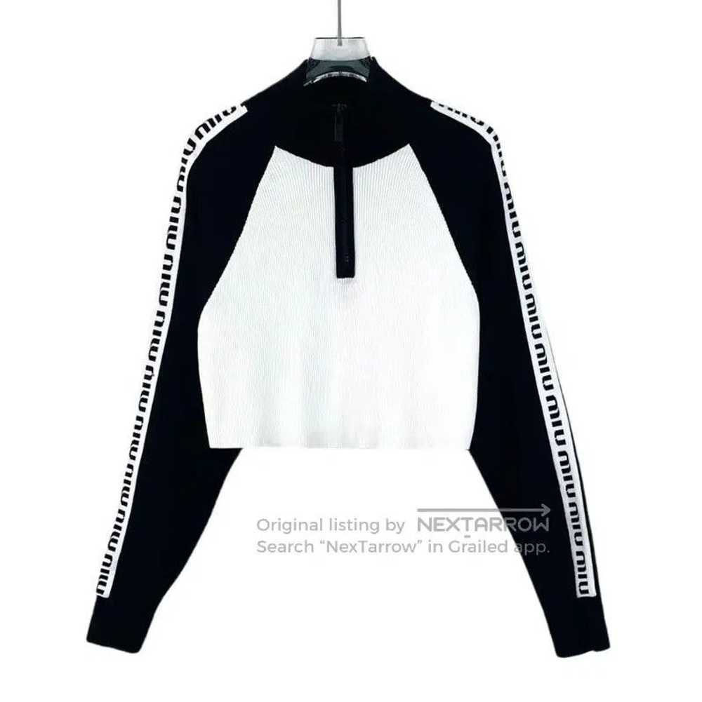 Miu Miu Miu Miu Color Block Cropped Sweater . - image 1