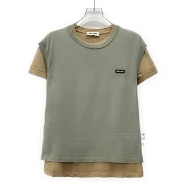 Miu Miu Miu Miu Color-Block Cotton Women's T-Shir… - image 1