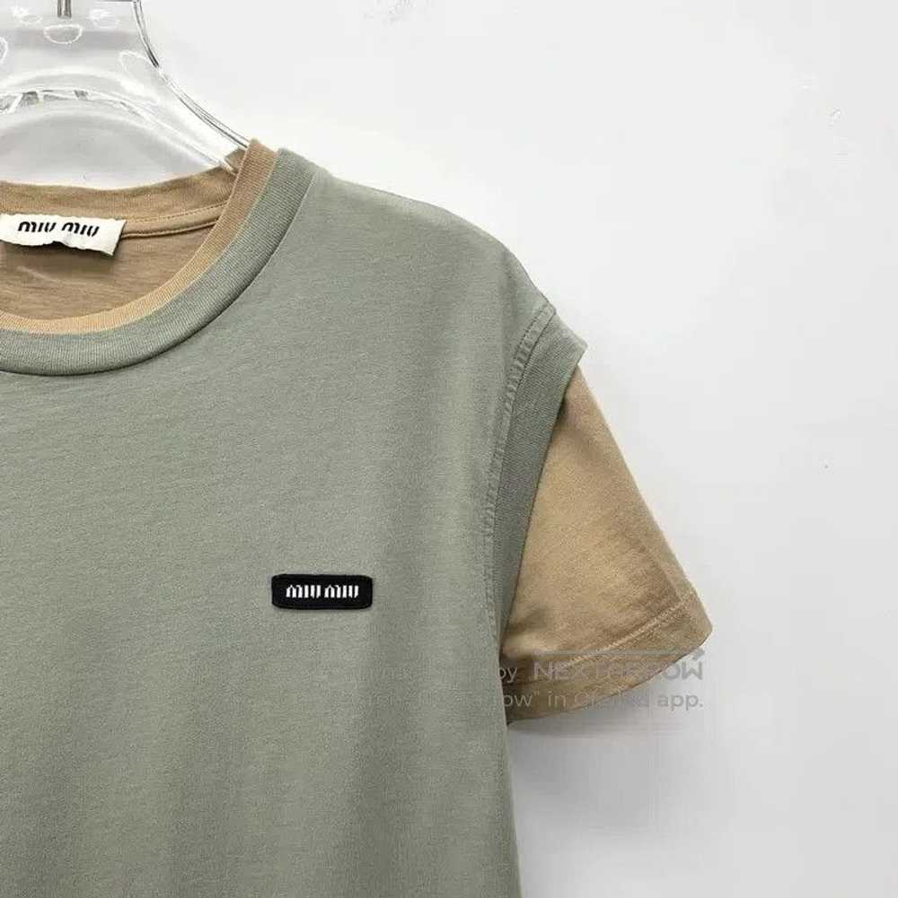 Miu Miu Miu Miu Color-Block Cotton Women's T-Shir… - image 3