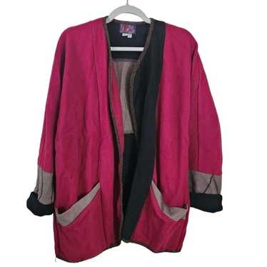Red Rover Color Block Open Front Jacket Size M - image 1